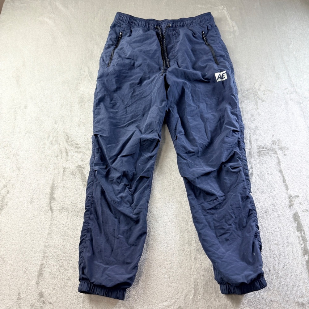 American Eagle Navy Blue Nylon Jogger Pants Women's XS TP EXCH